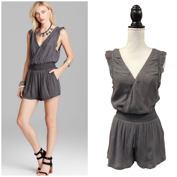 Free People Romper Charcoal Gray XS - Picture 2 of 15